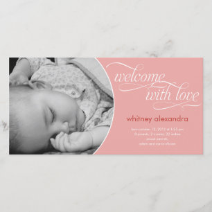 Lovely Welcome Baby Birth Announcement - Pink