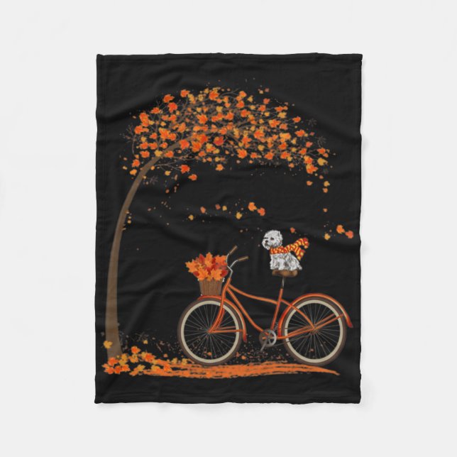 Lovely Westie In Fall  Fleece Blanket (Front)
