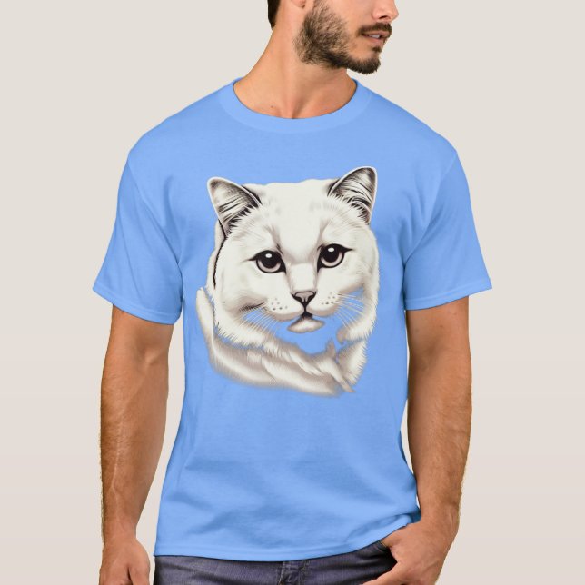 LOVELY WHITE CAT T-Shirt (Front)