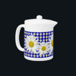 Lovely White Daisy Chain<br><div class="desc">Fresh white daisies on a blue field of sky have a simple charm that pleases the eyes and the heart. A pretty daisy design that adds natural beauty to this teapot. You may also enjoy the delightful matching gifts and cards available in my store. Original photography and design by Anura...</div>