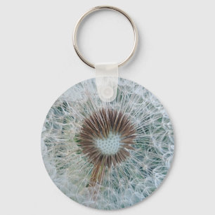 Lovely White Dandelion Key Ring