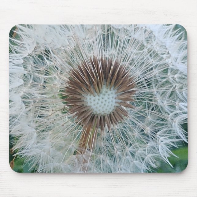 Lovely White Dandelion Mouse Pad (Front)