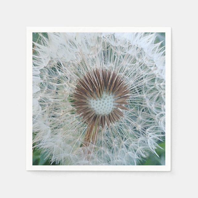 Lovely White Dandelion Napkin (Front)
