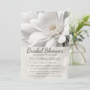 Lovely White Flower Bridal Shower Invitation