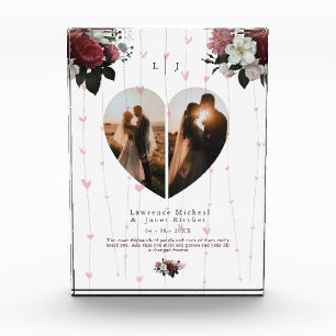 Lovely White Heart Shaped Photo collage For Couple Block