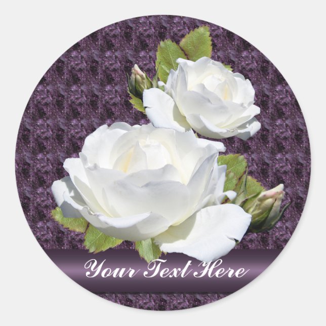Lovely White Roses Stickers (Front)