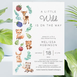 Lovely Wild Forest Baby Boy Shower Invitation