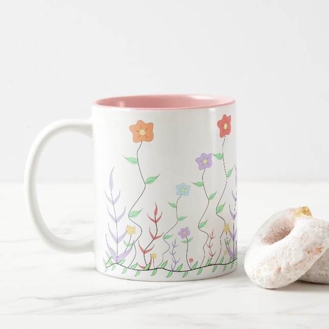 Lovely Wildflowers Mug (With Donut)