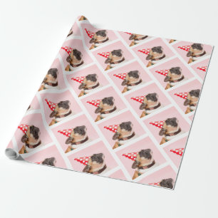 Lovely Winter Holidays Pet Lovers Dog Photo Wrapping Paper