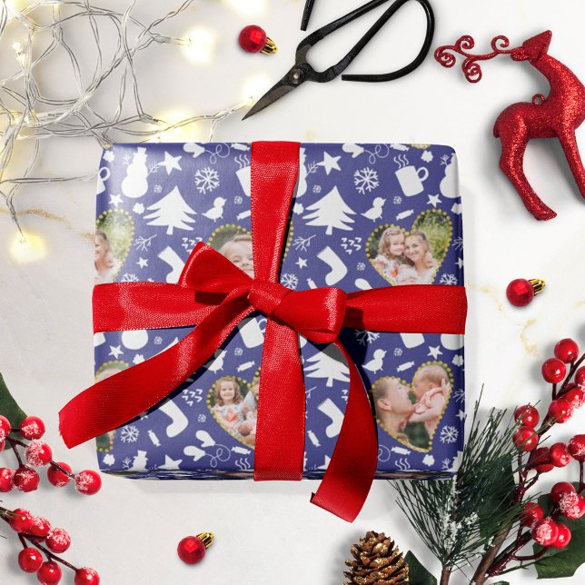 Lovely Winter Pattern Photo Collage Christmas Wrapping Paper (Creator Uploaded)