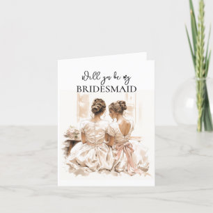 Lovely Women Bridesmaid Proposal  Card