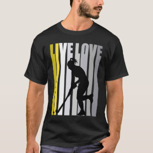 Lovely Womens Live Love Field Hockey Birthday Dist T-Shirt