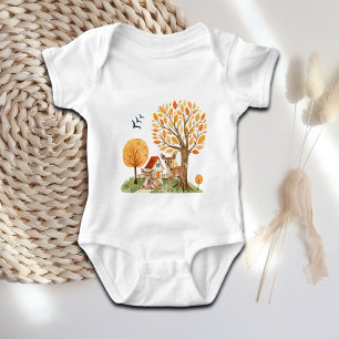 Lovely Woodland Deer Countryside Home Baby Bodysuit