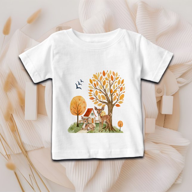 Lovely Woodland Deer Countryside Home Baby T-Shirt (Creator Uploaded)