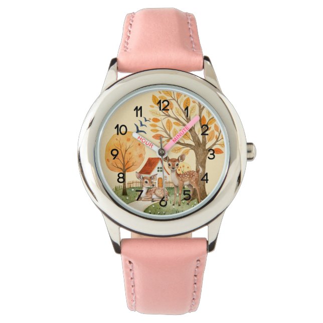 Lovely Woodland Deer Countryside Home Kids Watch (Front)