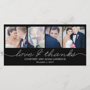 Lovely Writing Wedding Thank You Cards - Black