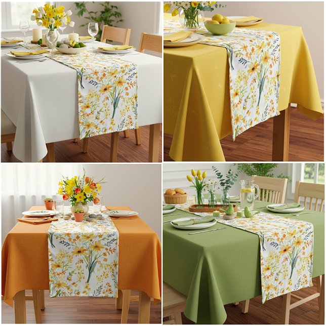 Lovely yellow spring wildflowers medium table runner (Creator Uploaded)