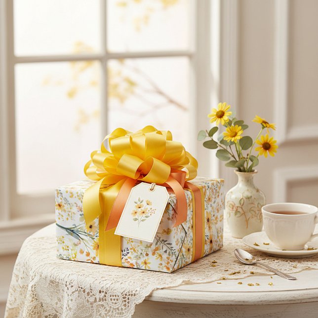 Lovely yellow spring wildflowers wrapping paper (Creator Uploaded)