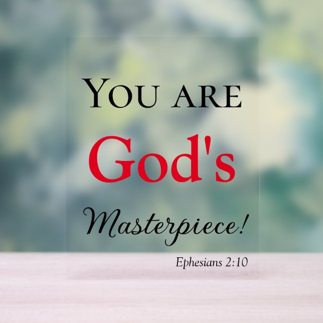 Lovely You are God's Masterpiece Scripture Acrylic Sign (Neutral)