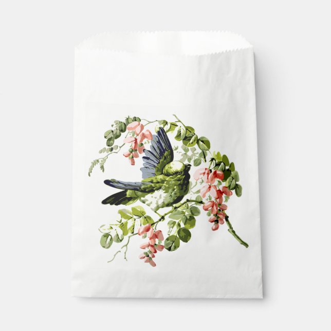 Lovely Young Parrot in Flowering Tree Favour Bags (Front)