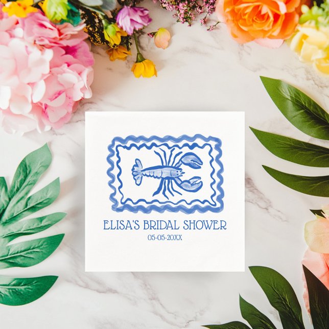 LoveNotes from Sea Lobster CUSTOM Bridal Shower Napkin (LoveNotes from Sea Lobster CUSTOM Bridal Shower Napkins
)