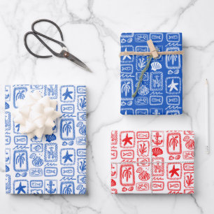 LoveNotes from the Sea Beach Ocean Modern CUSTOM Wrapping Paper Sheet