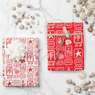 LoveNotes from the Sea Beach Ocean Modern CUSTOM Wrapping Paper Sheet