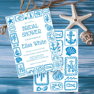LoveNotes from the Sea Bridal Shower Modern CUSTOM Invitation