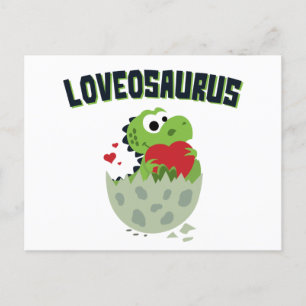 Loveosaurus Valentine's Day Dinosaur Dino Cute Postcard