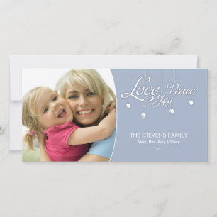 LovePeaceJoy Hanging Ornament Premium Photo Card