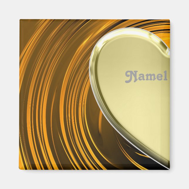 Lover1 half golden heart magnet (Front)