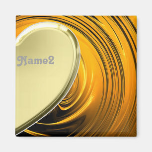 Lover2 half golden heart magnet