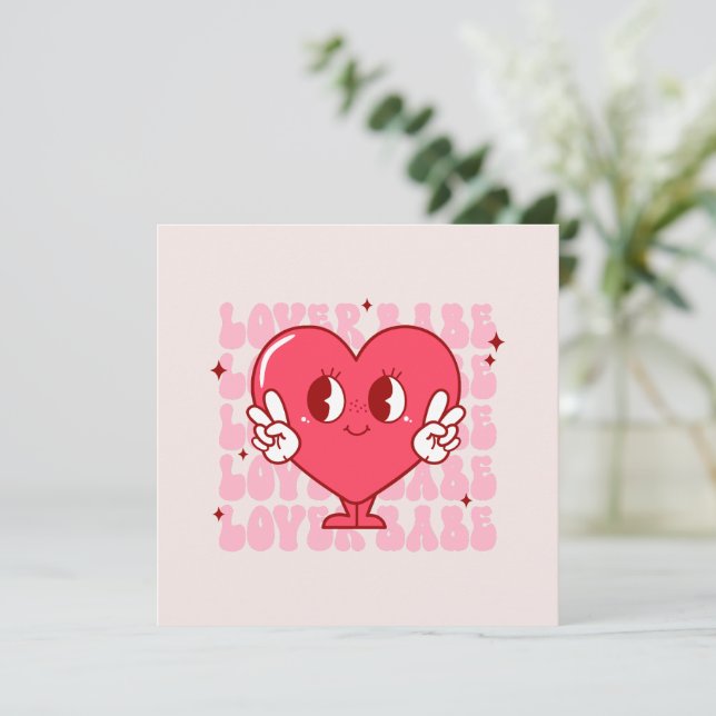 Lover Babe | Cute Smiling Heart & Repeating Text (Standing Front)