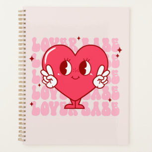 Lover Babe   Cute Smiling Heart & Repeating Text Planner