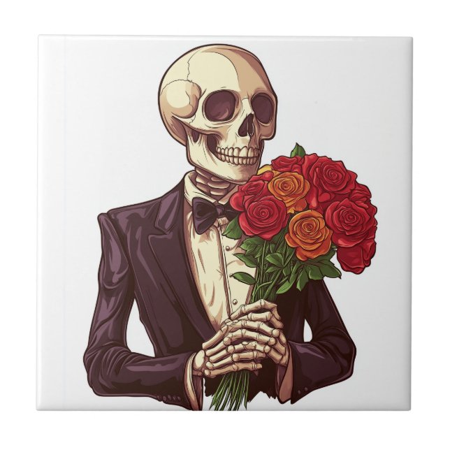 Lover Bones � Funny Romantic Skeleton Tile (Front)