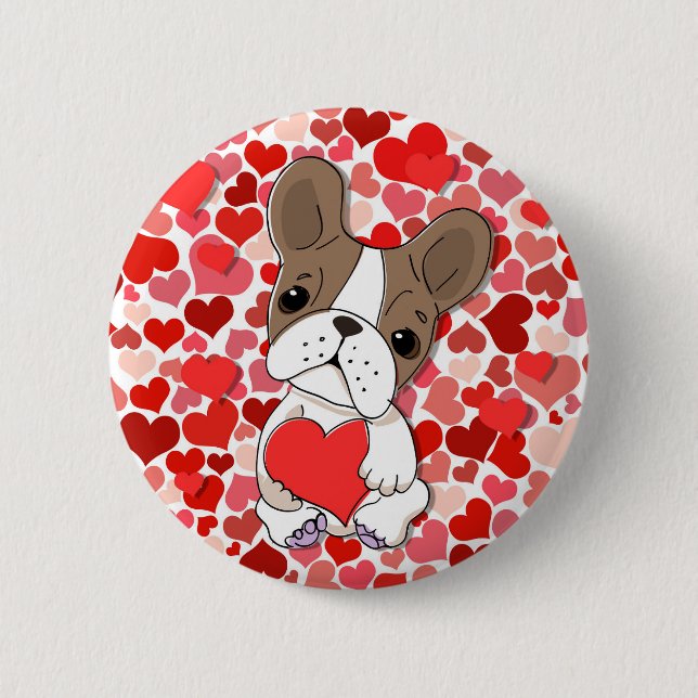 Lover Dog 6 Cm Round Badge (Front)