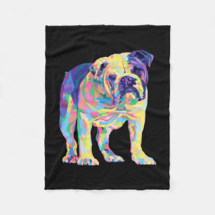 Lover Gifts Bulldog Colourful English Bulldog Mens Fleece Blanket