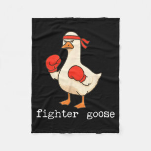 Lover Goose And Fighter Goose, Funny Couple Goose  Fleece Blanket