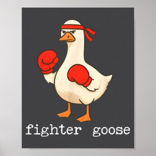 Lover Goose And Fighter Goose, Funny Couple Goose Poster