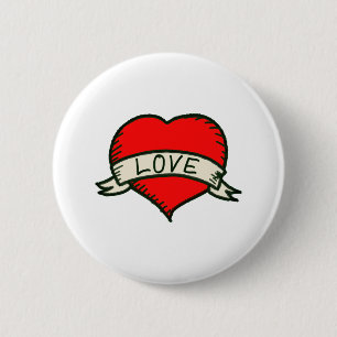 Lover Heart Shape Drawing 6 Cm Round Badge