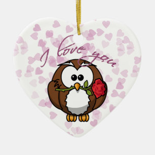 lover owl ceramic tree decoration