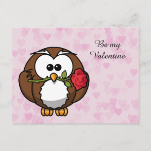 lover owl holiday postcard