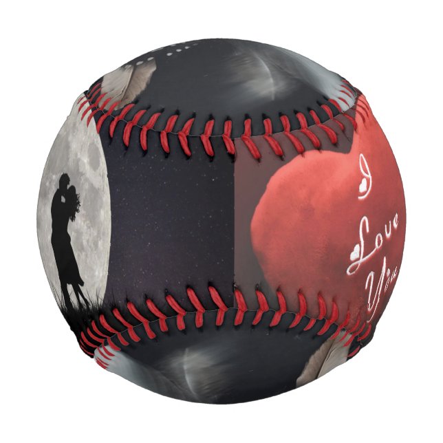 Lover’s Under Midnight Moon Valentine’s Baseball (Front)
