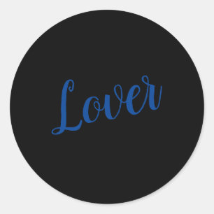 Lover Simple Word  Classic Round Sticker