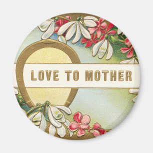 Lover to Mother Horseshoe Floral Flowers Magnet