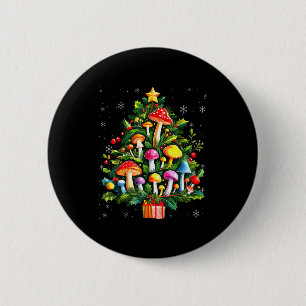 Lover Xmas Mushroom Christmas Tree  6 Cm Round Badge