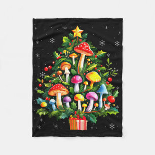 Lover Xmas Mushroom Christmas Tree T Shirt Fleece Blanket