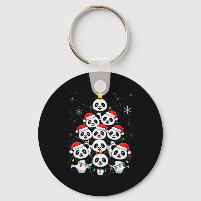Lover Xmas Panda Christmas Tree  Key Ring (Front)