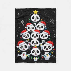 Lover Xmas Panda Christmas Tree T Shirt Fleece Blanket