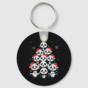 Lover Xmas Panda Christmas Tree T Shirt Key Ring